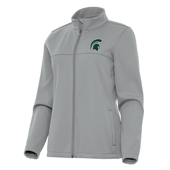 Women's Antigua Gray Michigan State Spartans Links 2 Full-Zip Golf Jacket