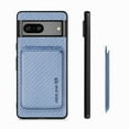thumbnail image 5 of Cutyskin Carbon Fiber Texture PU Leather Case for Google Pixel 7a, with Detachable Card Holder, Compatible Magsafe Charging, Ultra Thin Design Shockproof Phone Case for Google Pixel 7a, Blue, 5 of 7