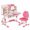 Pink, variant on mwptoo Astronaut Kids Study Desk Chair Set - Height Adjustable Ergonomic Desk with Writing Board & Storage
