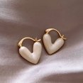 thumbnail image 2 of Pendientes de tuerca de amor para mujer, luz coreana, lujo, blanco, gota de aceite, moda elegante, regalos de joyería de Metal, nuevo, 2023, 2 of 4