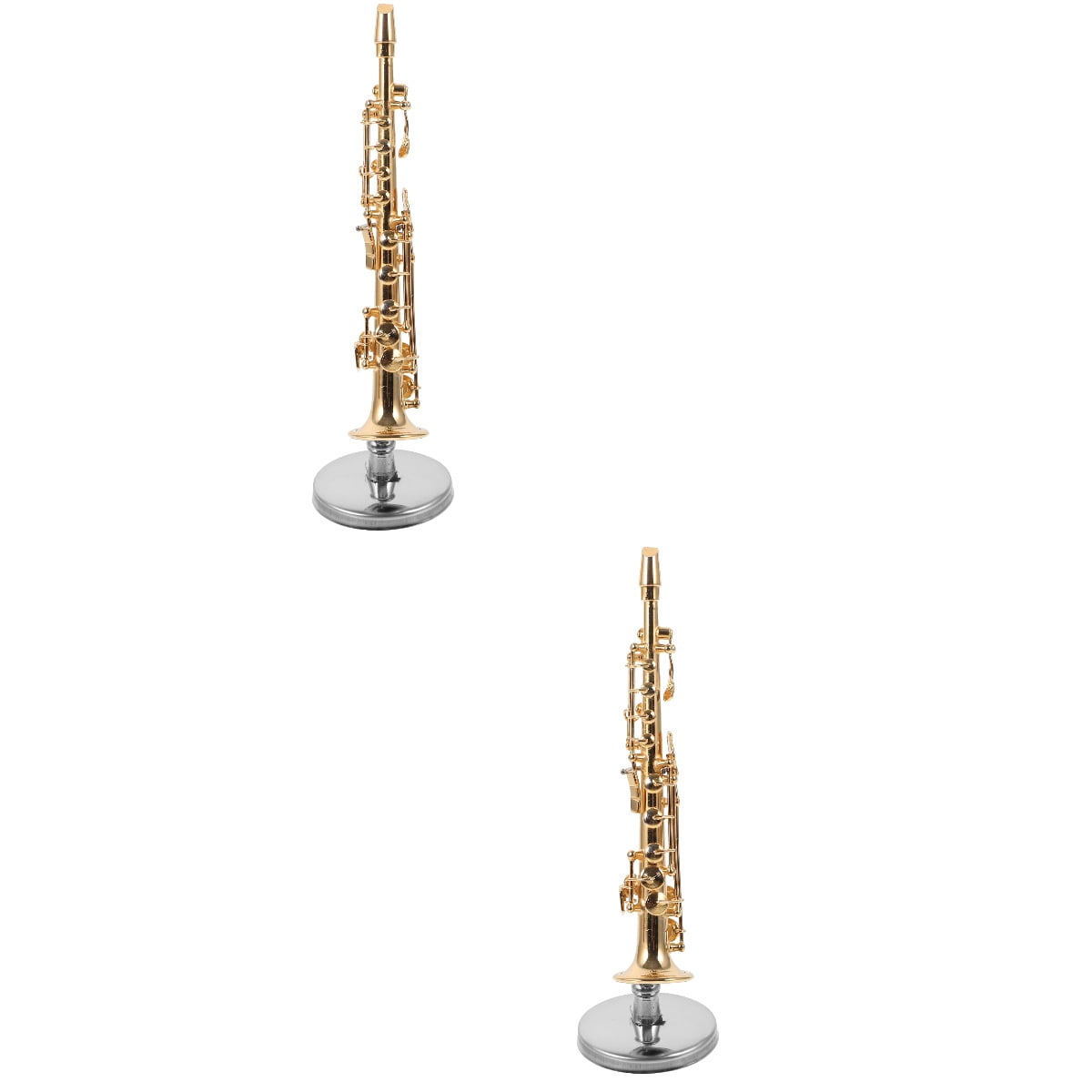 Worgeous 2pcs Copper Miniature Sax Wind Instrument Model Mini Musical Instrument Mini Saxophone Model