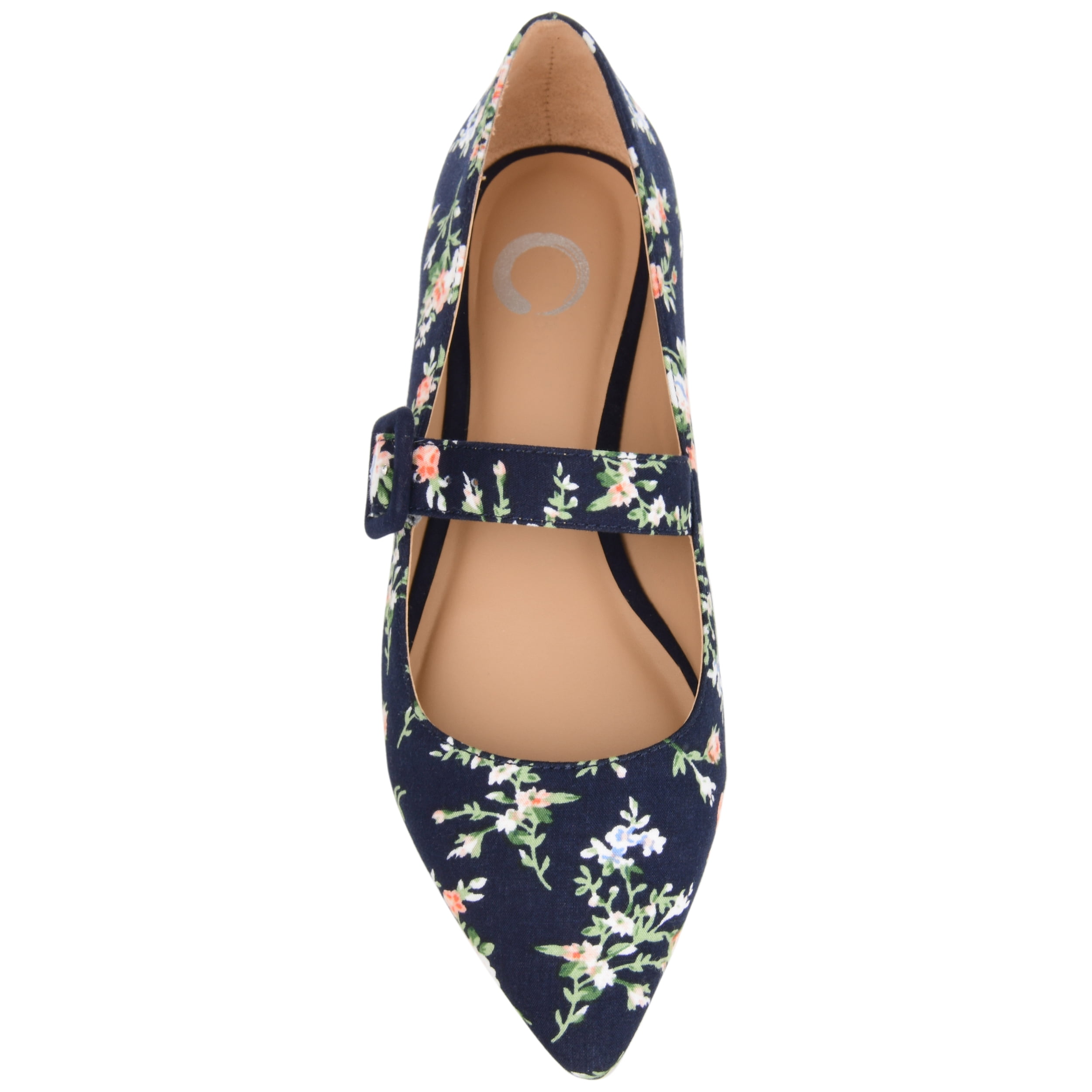 Journee Womens Karissa Buckle Pointed Toe Mary Jane Dress Flats