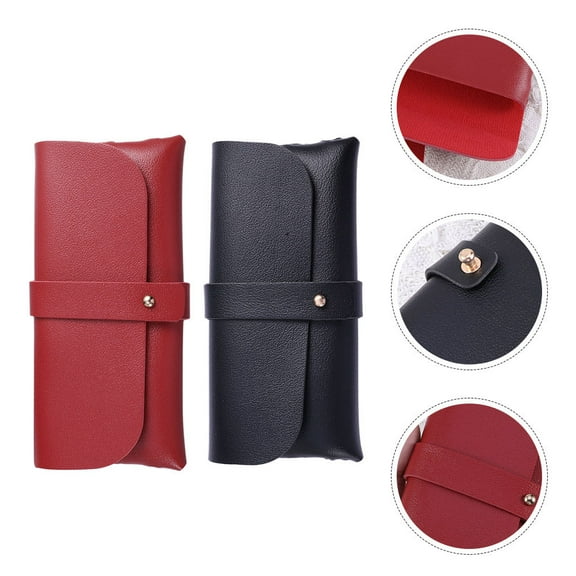 NIAIZEK PVC Eyeglass Case Set of 2, Multi-Functional Storage Box with Elegant Design for Glasses