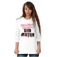 thumbnail image 5 of Retro This Mom Can Be A Bad Mutha Women's Long Sleeve T Shirt Brisco Brands X, 5 of 5