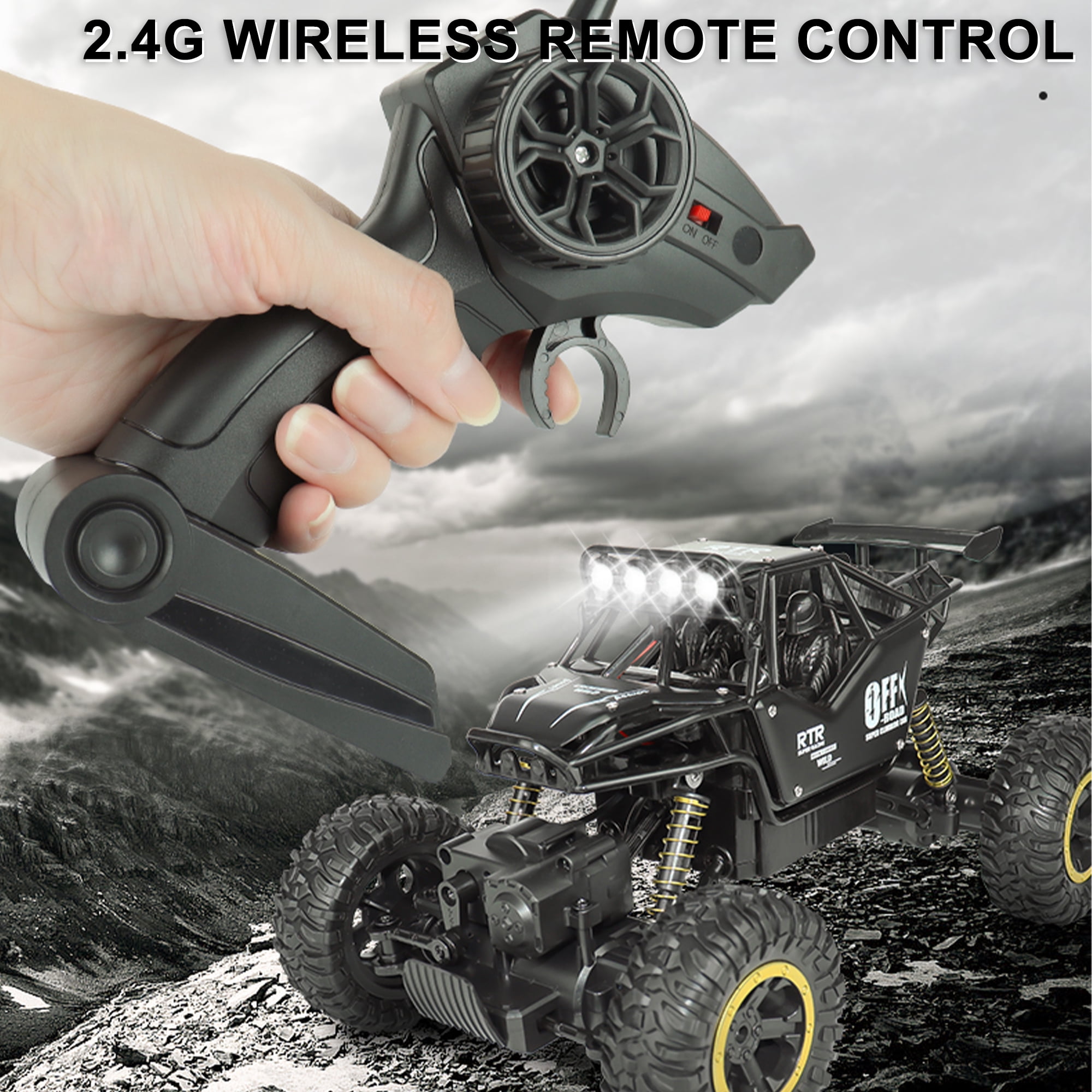 Yexmas 1:16 RC Cars Remote Control Car 4WD Monster Truck 2.4 GHz Hand Controlled RC Car for Adult