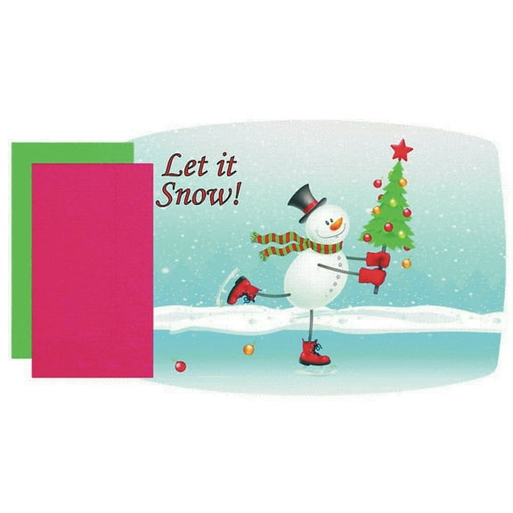 Skating Snowman Paper Placemats with Dinner Napkins - 9.75in. x 14in. - 10 Pack (856796)
