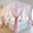 Pink, variant on 4 Corners Post Ruffle Princess Bed Canopy Curtain - Double Layer Cozy Drape Netting with 4 Openings - Elegant Mosquito Net for Girls and Adults Bedroom Decoration (White,Full)