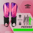Umbro Ceramica Peewee Stirrup Soccer Shin Guards for Kids, Pink
