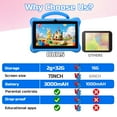 thumbnail image 2 of JoyStone Kids Tablet 7 inch Android 14, 2GB RAM+32GB ROM, Fun Cartoon Case, Parental Control, Dual Camera, WiFi Bluetooth, Educational Tablet for Toddlers, Blue, 2 of 10