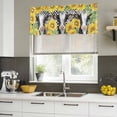 thumbnail image 4 of Cow Sunflowers Curtain Valances for Windows, Kitchen Valance Window Treatments Panel 2 Pack, Farmhouse Country Animals Floral Black Plaid Rod Pocket Short Curtains for Bathroom Bedroom 42 x 18 Inch, 4 of 8