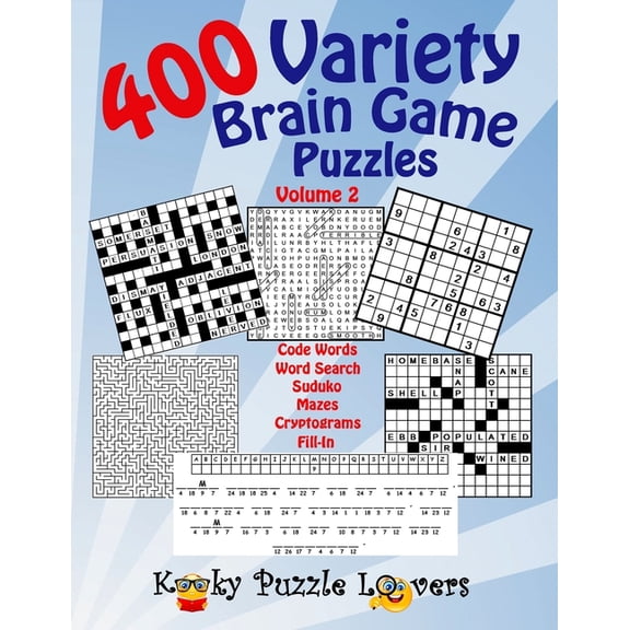 Variety Brain Game Puzzle Book, Volume 2: 400 Puzzles, (Paperback)