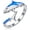 B01-Shark-Blue Opal, variant on Hammerhead Shark Open Ring 925 Sterling Silver Hammerhead Shark Ring for Women Ocean Jewelry Adjustable 6-8 Sizes