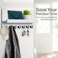 thumbnail image 4 of Key Holder for Wall, Dinosam Mail Organizer Wall Mount with 7 Sturdy Key Hooks and Mail Holder Shelf, Key Organizer Key Rack Entryway Wall Decor, White, 4 of 7