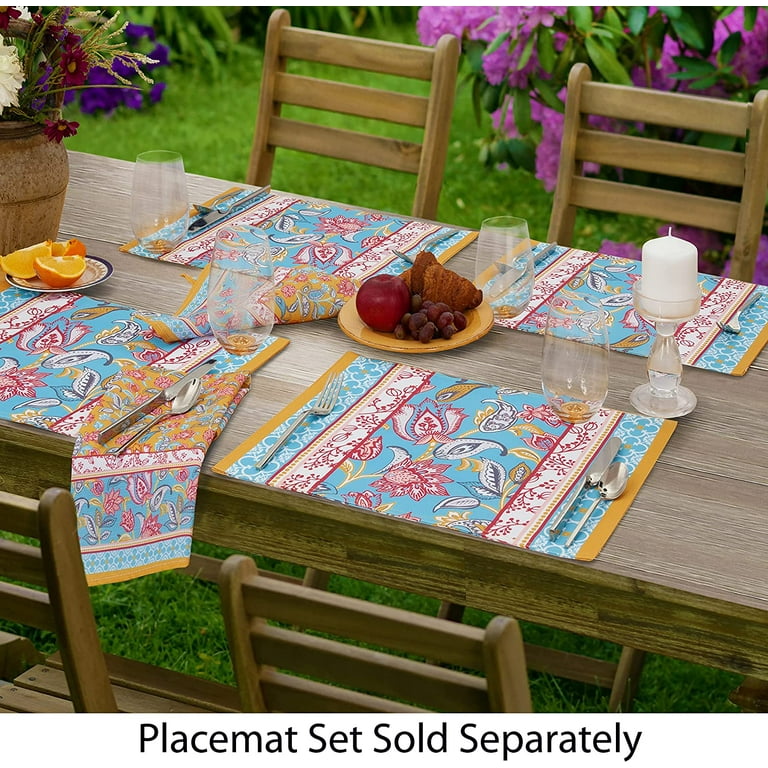 Belle Fleur Paisley Provence Bordered Print Country French Fabric Napkins  by Home Bargains Plus, Stain and Water Resistant, Wrinkle Free Floral