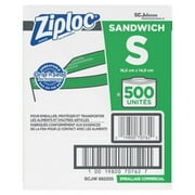 Ziploc SJN682255 6.5 x 6 in. 1.2 mil Resealable Sandwich Bags, Clear - Pack of 500