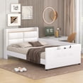 thumbnail image 2 of ARCTICSCORPION Twin Size Storage Headboard Modern Platform Bed with Footboard, Beige, 2 of 7