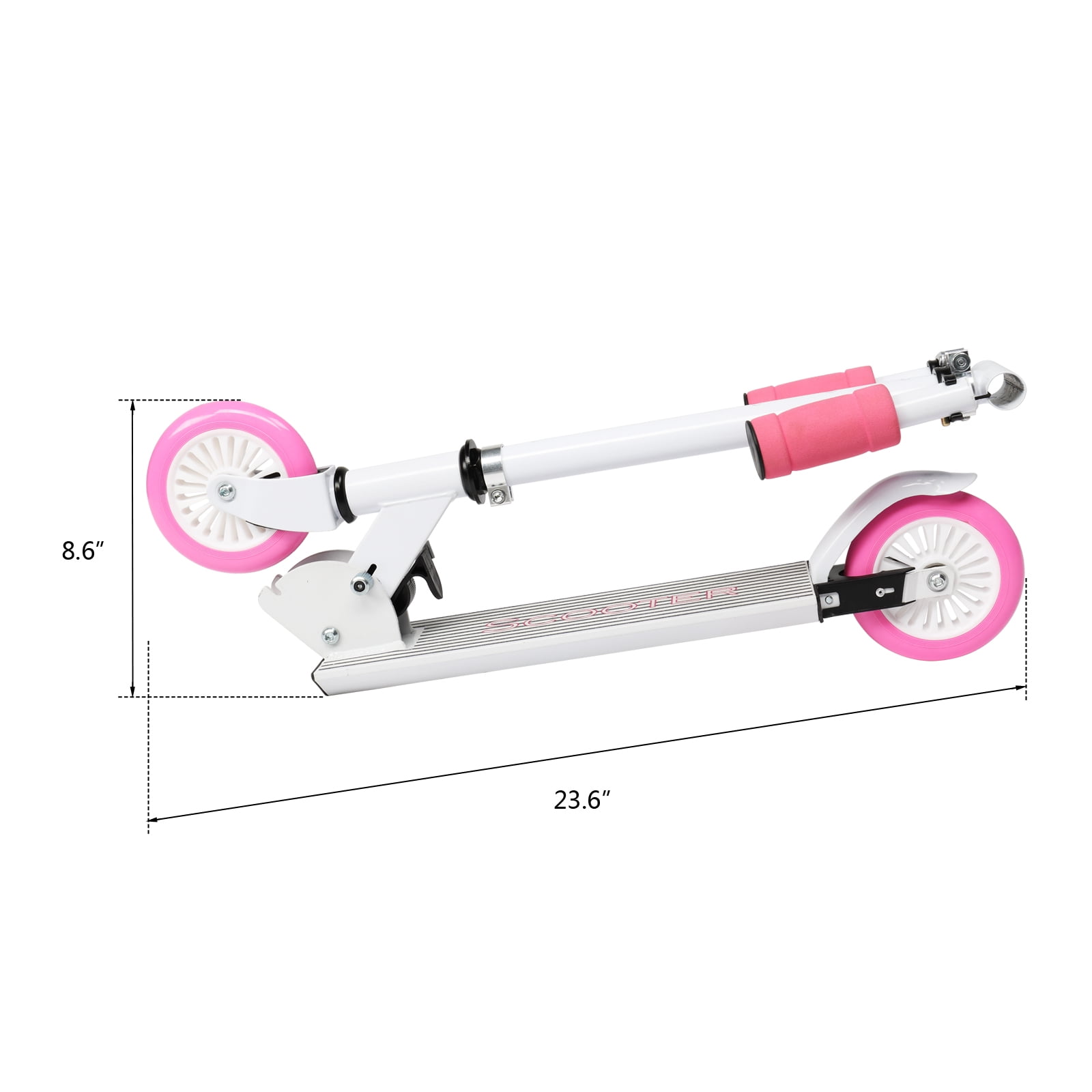 Private Jungle Scooter for Teens,2 Wheels 3 Adjustable Height Easy Folding,Best Gift for Age Age 2-5,Pink