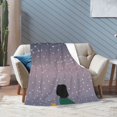thumbnail image 3 of Night Sky Blanket, Fluffy Soft Cozy Blanket Flannel Plush Microfiber Couch Throw, Bedding, 50"x40", 3 of 7