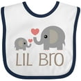thumbnail image 3 of Inktastic Lil Bro Matching Elephant Boys Baby Bib, 3 of 4
