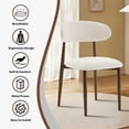 thumbnail image 3 of Jiayuan Song Mid-Century Modern Linen Upholstered Metal Dining Chairs Set of 2, Beige - Ergonomic Back, 250LBS for Kitchen Dining Room, 3 of 12