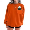 thumbnail image 4 of Womens Halloween Crewneck Sweatshirt Long Sleeve Loose Ghost Shirts Fashion Trendy Pullover Fall Clothes Black, L, 4 of 4