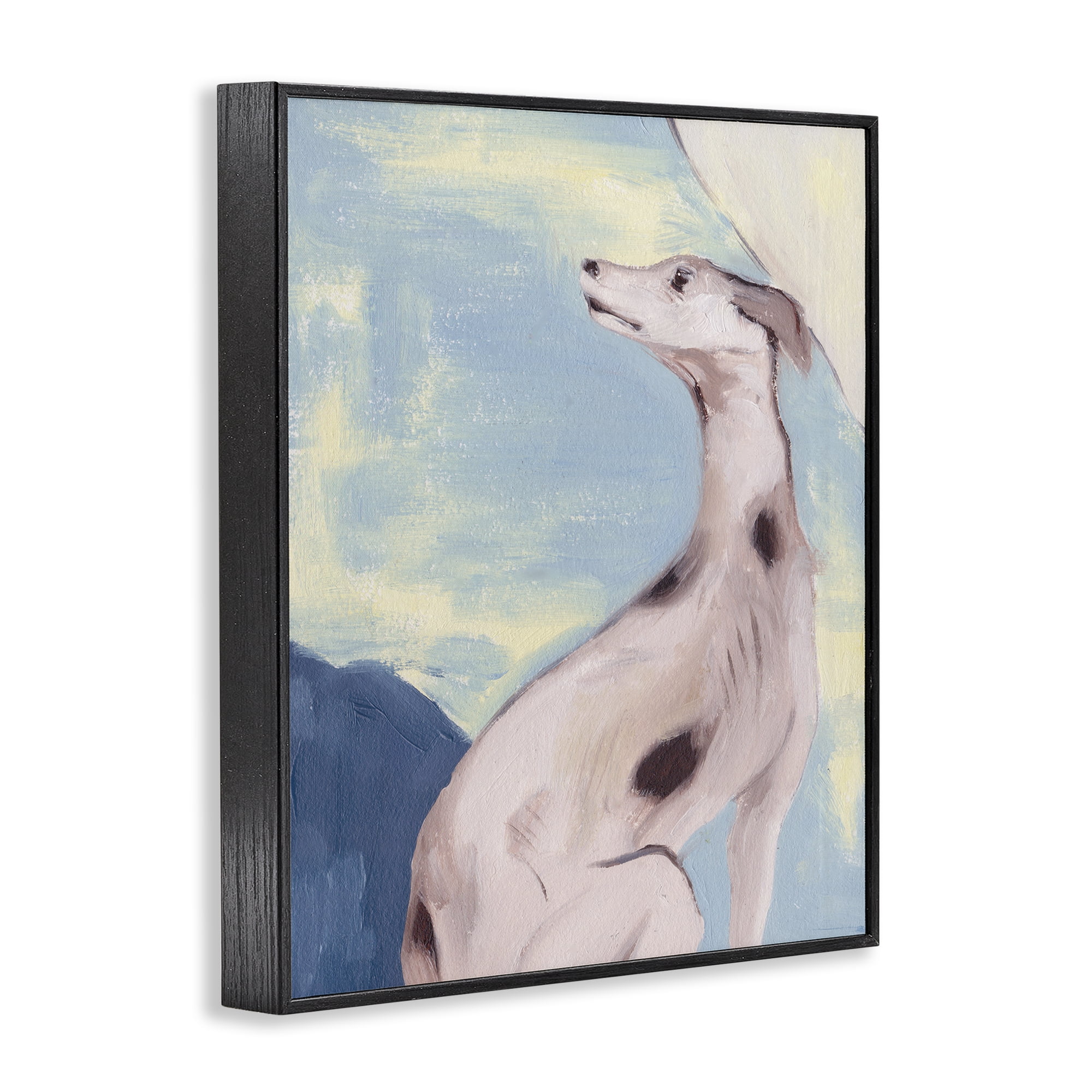 Stupell Industries Greyhound on Blue Animals & Insects Painting Black Framed Art Print Wall Art, 16 x 20