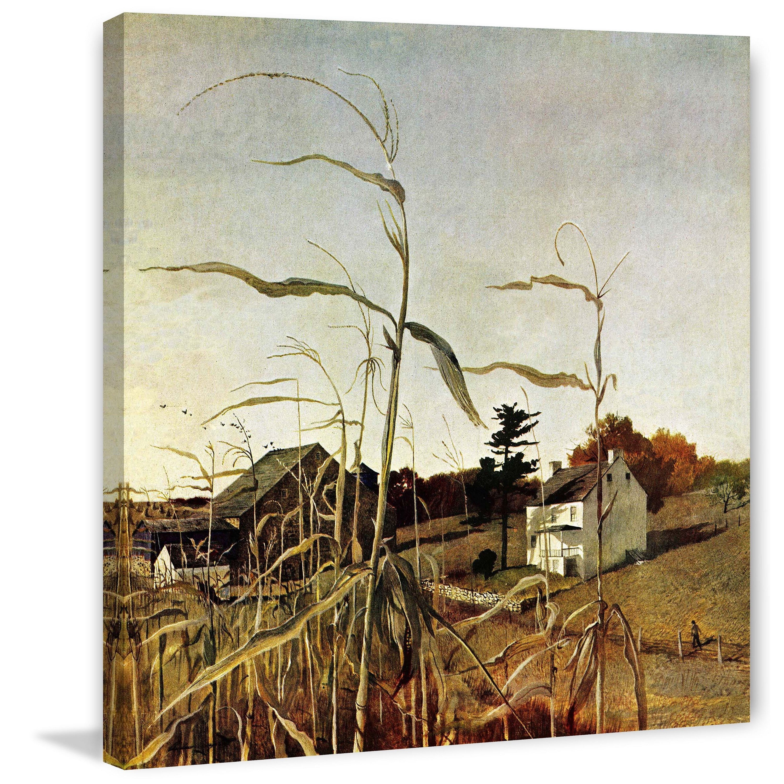 Marmont Hill "Autumn Cornﬁeld" by Andrew Wyeth Painting Print on Canvas