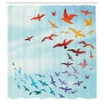 thumbnail image 3 of Ambesonne Bird Shower Curtain, Flying Freedom Sky Art, 69"Wx84"L, Red Blue, 3 of 5