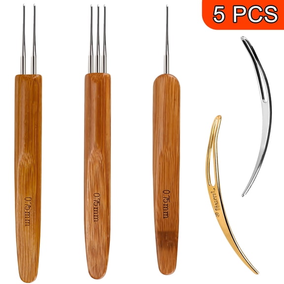 Dreadlock Crochet Tool Set with Hair Locking Tool,0.75mm (5 Piece)