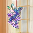 thumbnail image 5 of ZZkhGO Colorful Hummingbird Flower Suncatcher, Stained Glass Window Pendant, Vibrant Garden Hanging Decor for Home Wall Gift, 5 of 7