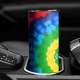 thumbnail image 3 of 20oz Colorful Tie Dye Circle Pattern Skinny Tumblers Stainless Steel Tumbler with Lid and Straw,Vacuum Insulated Double Wall Travel Tumbler Cups with Cleaning Brush for Coffee,Tea, 3 of 6