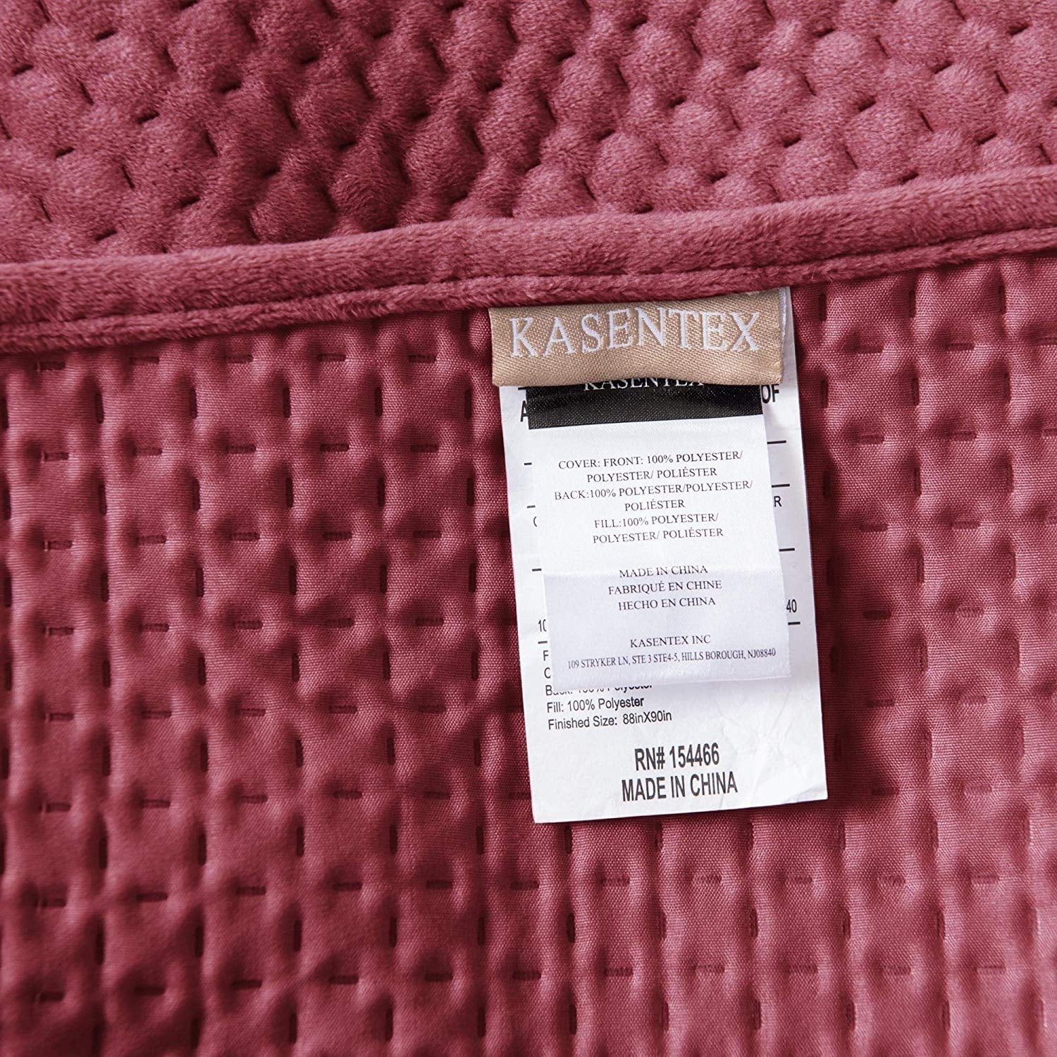 Kasentex  All Season Plush Poly Velvet Lavish Design Quilt Set Soft and Warm Machine Washable Coverlet Red Queen