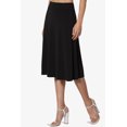 thumbnail image 3 of Women's PLUS Simple Foldover Stretch A-Line Flared Knee Length Skirt Comfy Stylish, 3 of 7