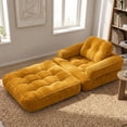 thumbnail image 3 of Leumius 70" Folding Sofa Bed,Convertible Single Sofa Bed with Armrest,2-in-1 Corduroy Boneless Foldable Bed with Pillows for Bedroom, Living Room, Homestay, Game Room,Yellow, 3 of 12