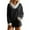 Black, variant on Hoodless Sweatshirts for Women V Neck Christmas Long Sleeve Pullover Solid Color Casual Tops