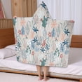 thumbnail image 5 of Pioneer Flower Floral Print Pattern Hooded Bath Towel，50"x30" for Ages 3 To 12 Kids, Quick Dry Lightweight Soft Microfiber Hood Beach Towel Cover Up for Kids, 5 of 7