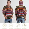 thumbnail image 5 of POBUDS Hoodie, Regular Fit Sporty Pullover Hooded Sweatshirt for Men Women Colorful Mexican Poncho Stripes 3XL, 5 of 6