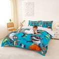 thumbnail image 3 of jejeloiu Summer Party Shark Bedding,Beach Chair Coconut Print Duvet Cover Full For Boys,Bright Blue,Reversible,3-Piece,1 Duvet Cover and 2 Pillowcases, 3 of 6