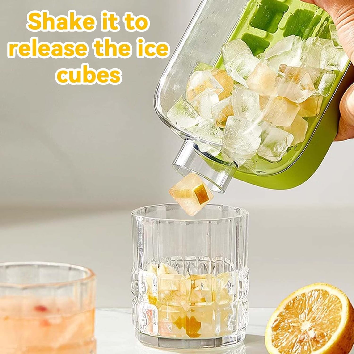 2-in-1 Ice Cube Bottle – Touch-Free Ice Maker with Leak-Proof Water Bottle, Straw & Strap, Portable Silicone Design for Office, Gym & Camping