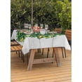 thumbnail image 2 of Outdoor Tablecloth with Umbrella Hole and Zipper, St Patricks Day Rectangle Table Cloth 60x120 Inch Waterproof Tablecloth, Spring Gold Coin Green Shamrock Wooden Grain Picnic Table Cover for Patio, 2 of 7