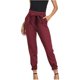 thumbnail image 4 of Primavera Mujer Sólido Casual Pantalones lápiz de cinturo Pajarita con cinturón elástico con bolsillos Pantalones recortados de trabajo - rojo, S S Baoblaze Pantalones casuales de cintura alta, 4 of 8