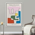 thumbnail image 2 of PixonSign Framed Canvas Print Wall Art Picasso Multicolor Geometric Line Art Abstract Shapes Illustrations Modern Art Decorative Minimal Relax/Calm for Living Room, Bedroom, Office - 16"x24" WHITE, 2 of 5