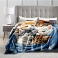 thumbnail image 6 of Kuscheln Warm Kitten Thin Blanket Lightweight Flannel Throw Blanket for Sofa, Bed, Travel, Camping, Couch, Chair, Cute Cat Blanket, Cat Gift for Women Men, 6 of 10
