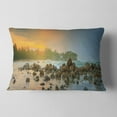 thumbnail image 2 of Designart Romantic Untouched Beach Sunset - Landscape Printed Throw Pillow - 12x20, 2 of 5