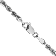 thumbnail image 3 of 10K Solid White Gold 3mm Quadruple Rope Chain Twisted Link Necklace, 3 of 4