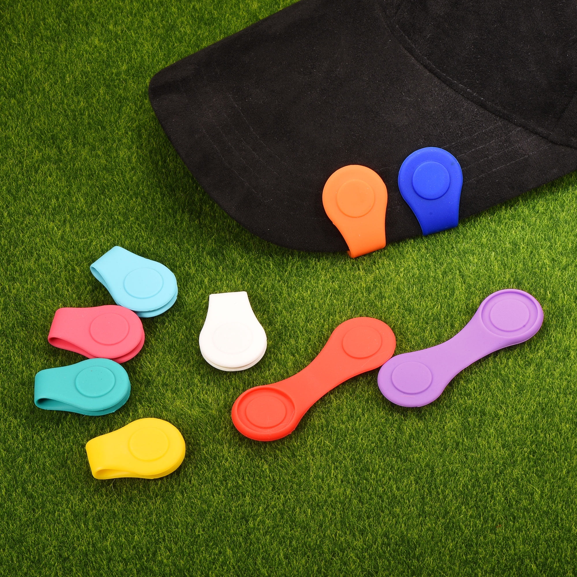 Unique Bargains Golf Hat Clip, Silicone Cap Clamp with Magnetic Ball Marker Holder Yellow