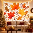 thumbnail image 3 of Vibrant Maple and Berry Arrangement on Off-White Background, Cozy Rustic for Fall Enthusiasts, Autumnal Botanical Wall Art, Thanksgiving Gift, Tapestry Wall Hanging for Living Room and Bedroom, 3 of 7