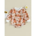 thumbnail image 2 of Bagilaanoe Newborn Baby Girl Oversized Romper Sweatshirt Long Sleeve Bodysuits Print Pullover 3M 6M 12M 18M Infant Casual Tee Tops, 2 of 8