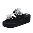 thumbnail image 2 of Itsun Platform Sandals Women,Womens Wedge Arch Support Flip Flops Cushion Soft Rubber Midsole Platform Thong Sandals with Rubber Sole White, 2 of 5