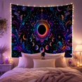 thumbnail image 2 of Eclipse Mandala With Moons and Flourishes, Mystical Celestial Style for Astrology Fans, Cosmic Wall Art, Housewarming Gift, Tapestry Wall Hanging for Bedroom and Meditation Room, 2 of 6